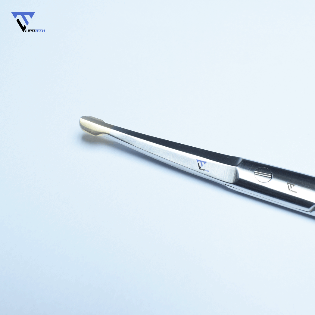 Solz Gold Tip Scissors - Curved Slight Bevel on Shank - Supercut Tungsten Carbide